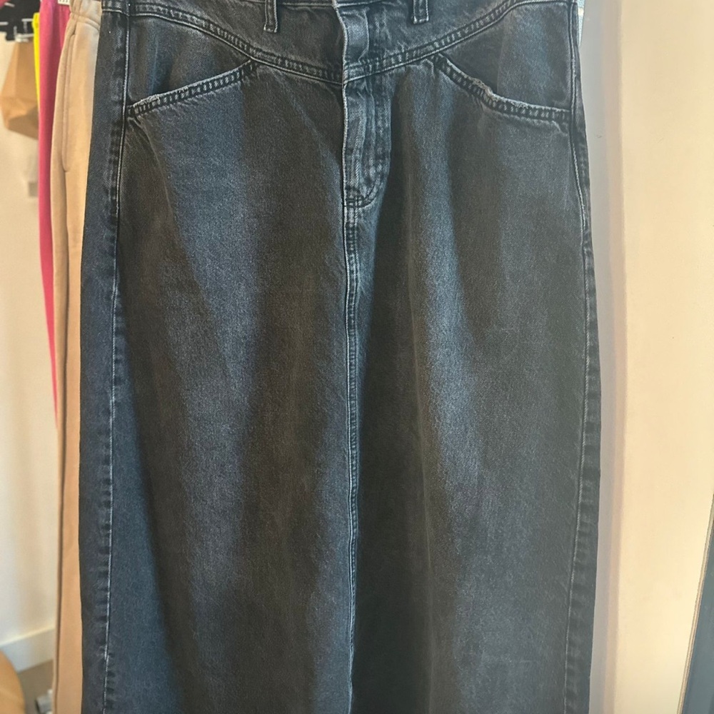 Free People Black Skirt with Flowing Design